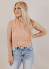 Cable Knit Crop Top *PEACH