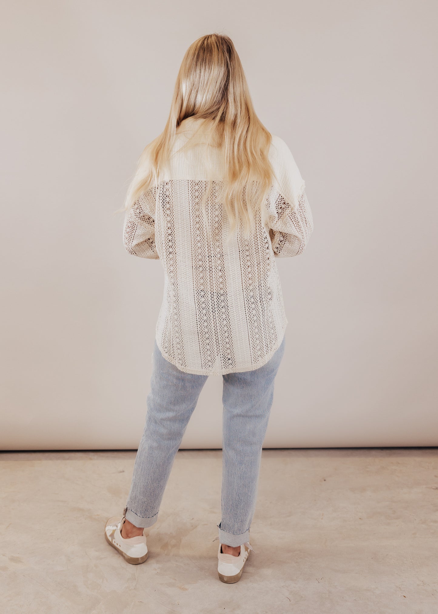 Crochet Button Down (S-3X) *NATURAL