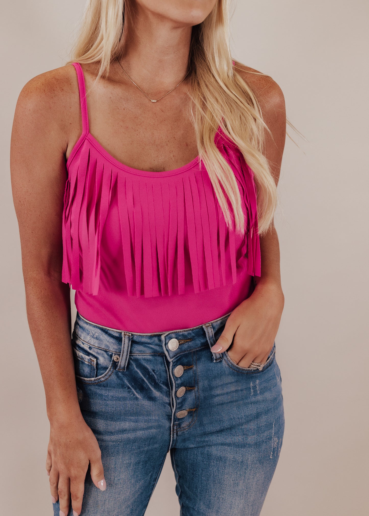 Fringe Bodysuit *PINK