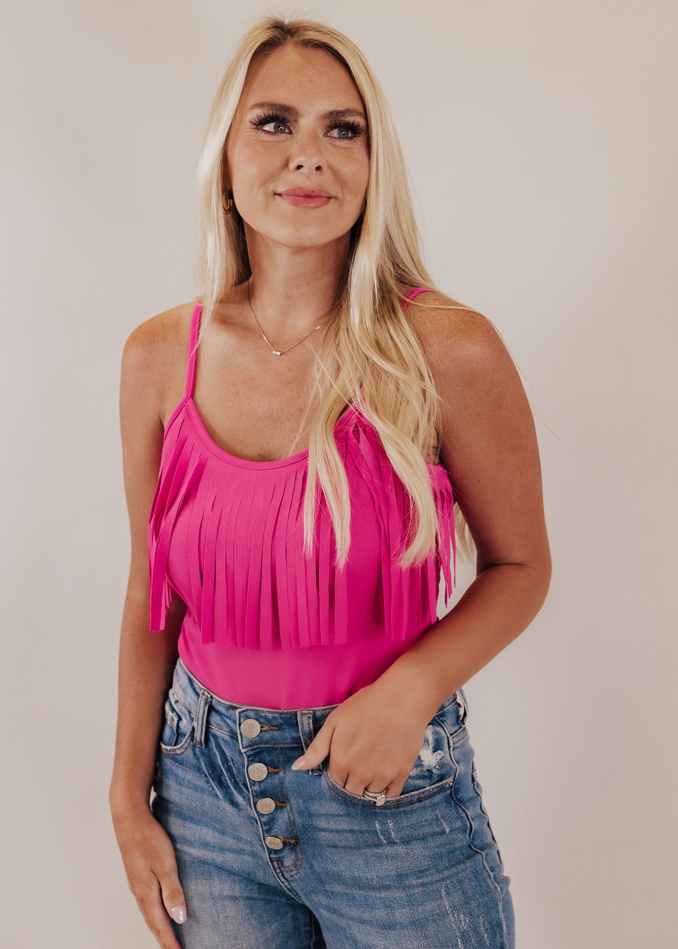 Fringe Bodysuit *PINK