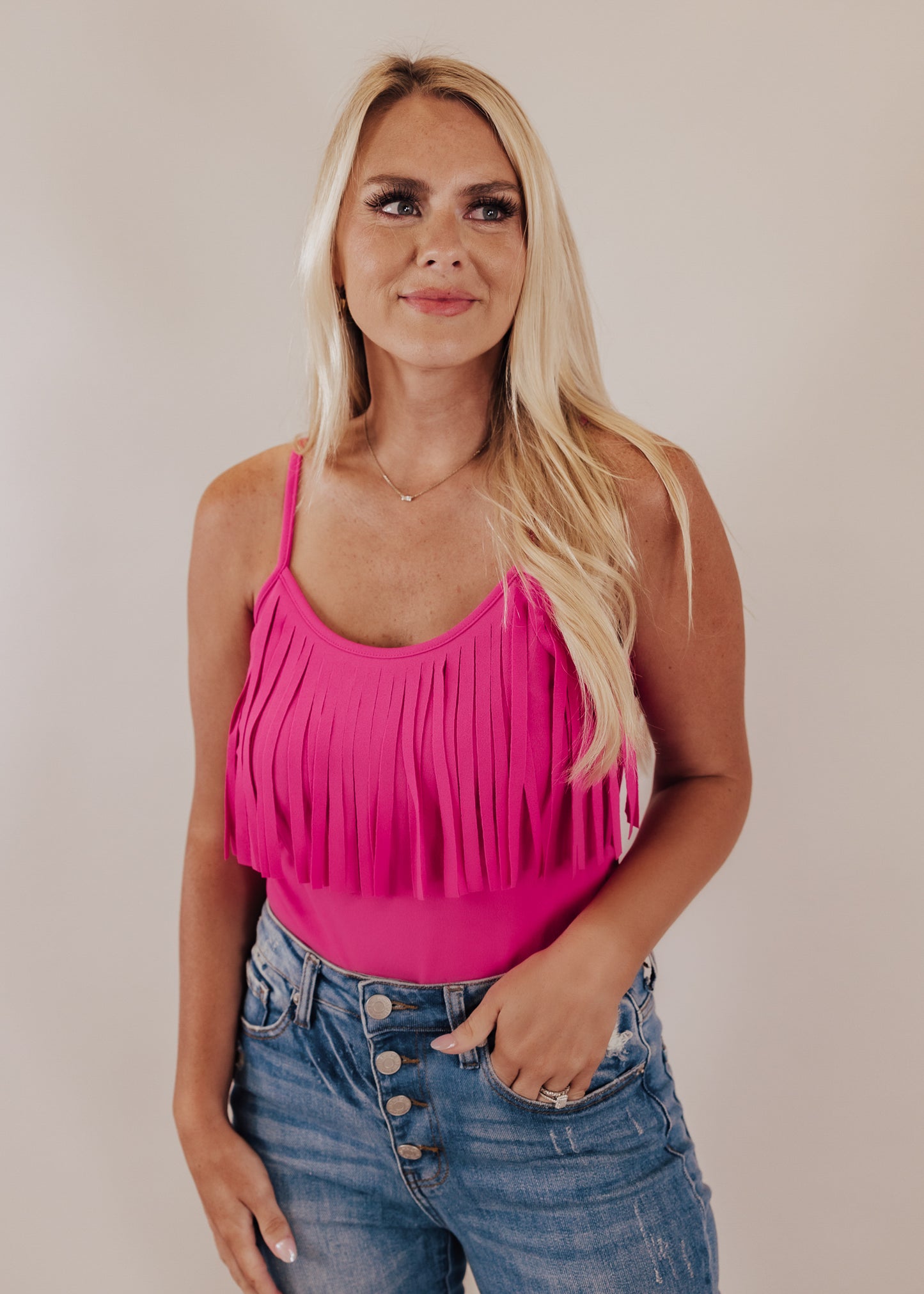 Fringe Bodysuit *PINK