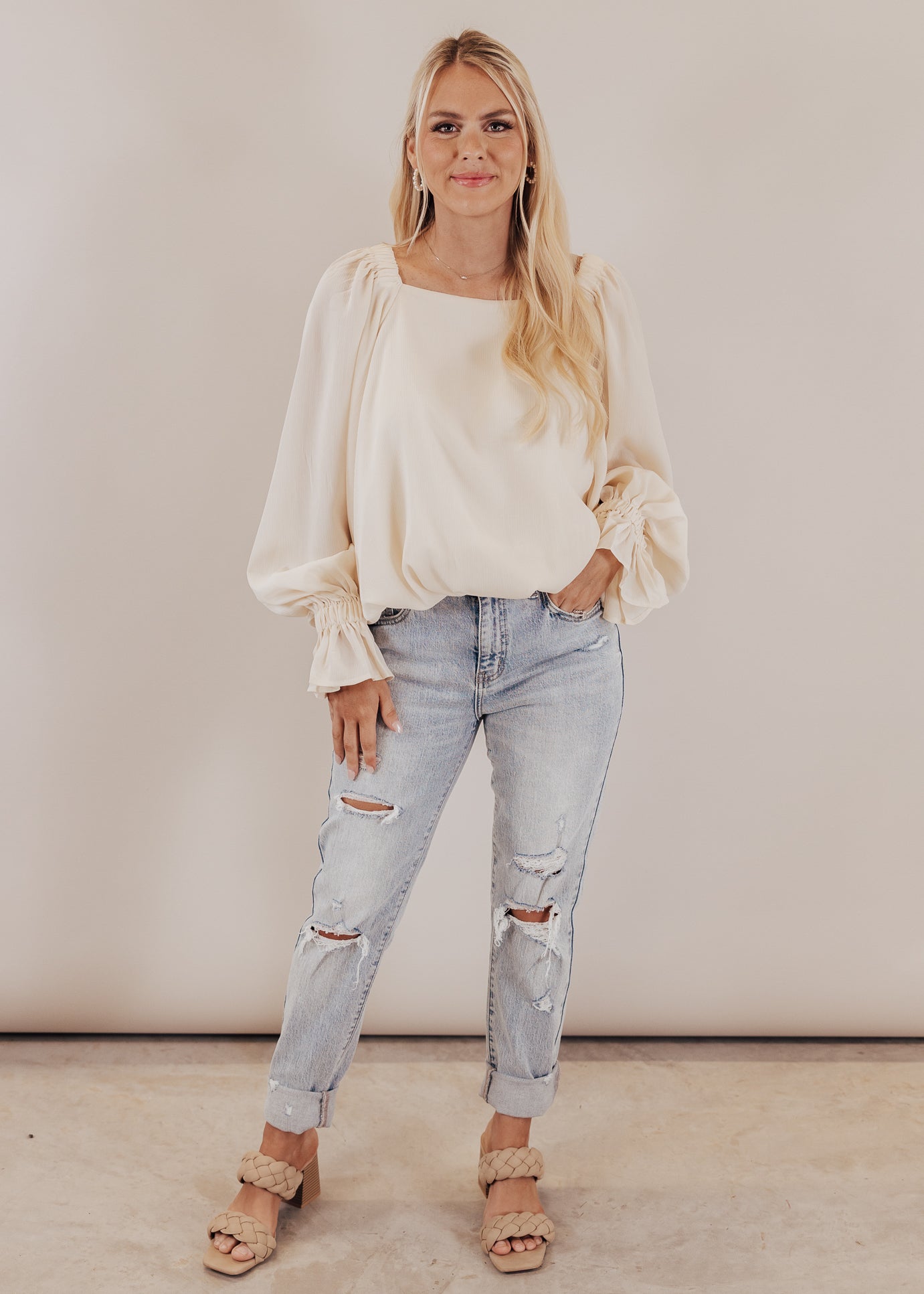 Mary Long Sleeve Blouse *CREAM