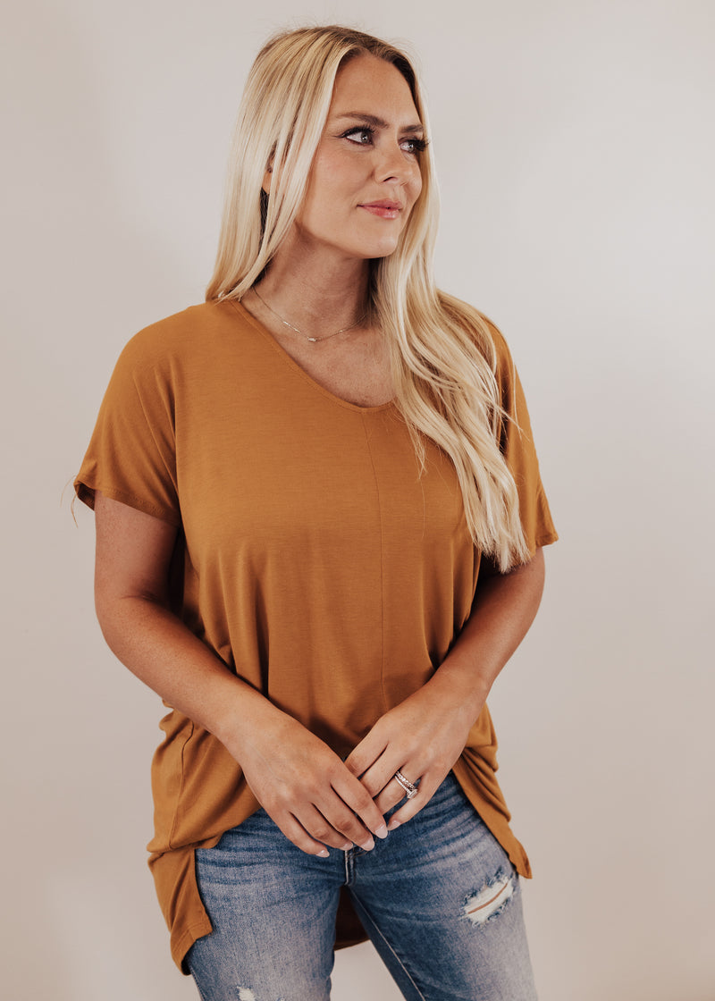 Relaxed Basic Tunic (CAN FIT XL) *BROWN SUGAR