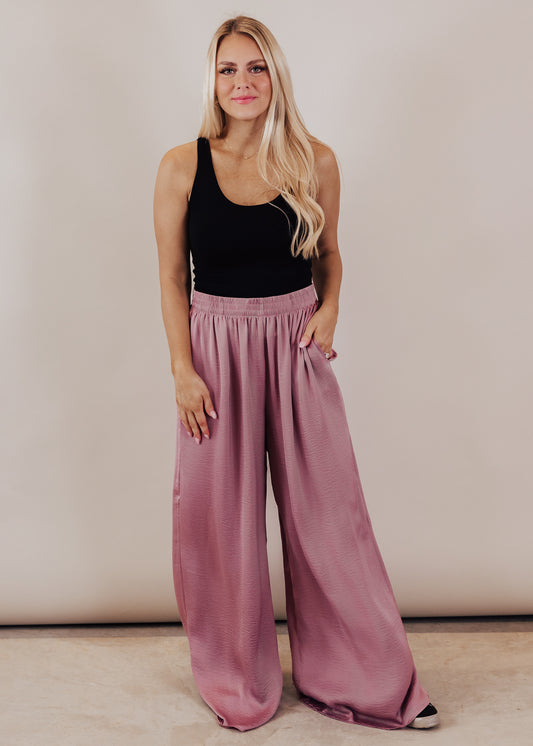 3X: Kristy Silky Pants (S-3X) *PURPLE MAUVE