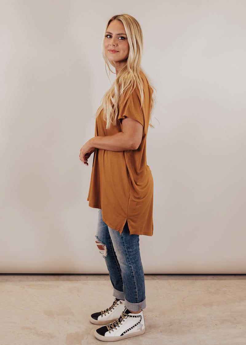 Relaxed Basic Tunic (CAN FIT XL) *BROWN SUGAR