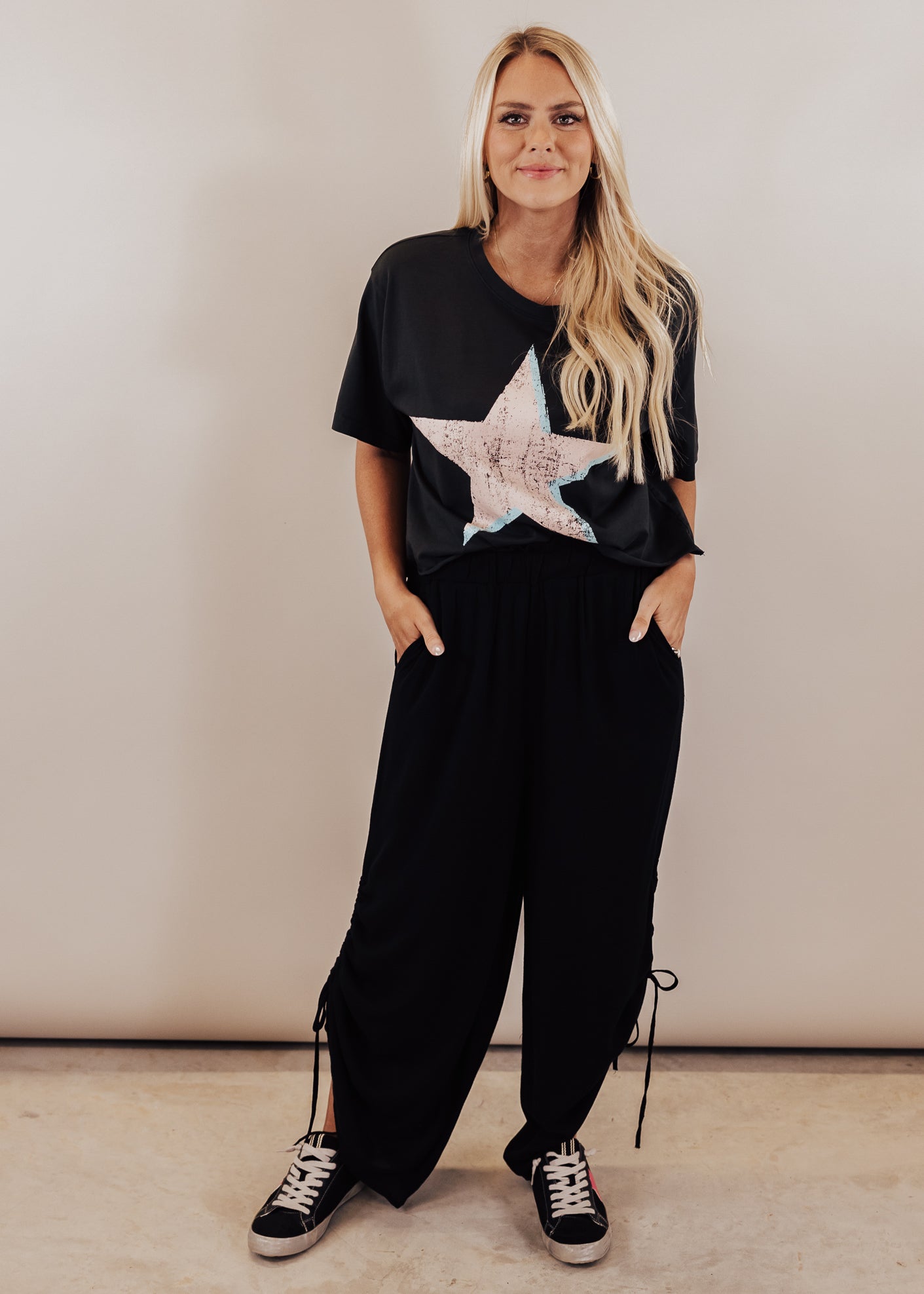 Side Cinch Pants (S-3X) *BLACK