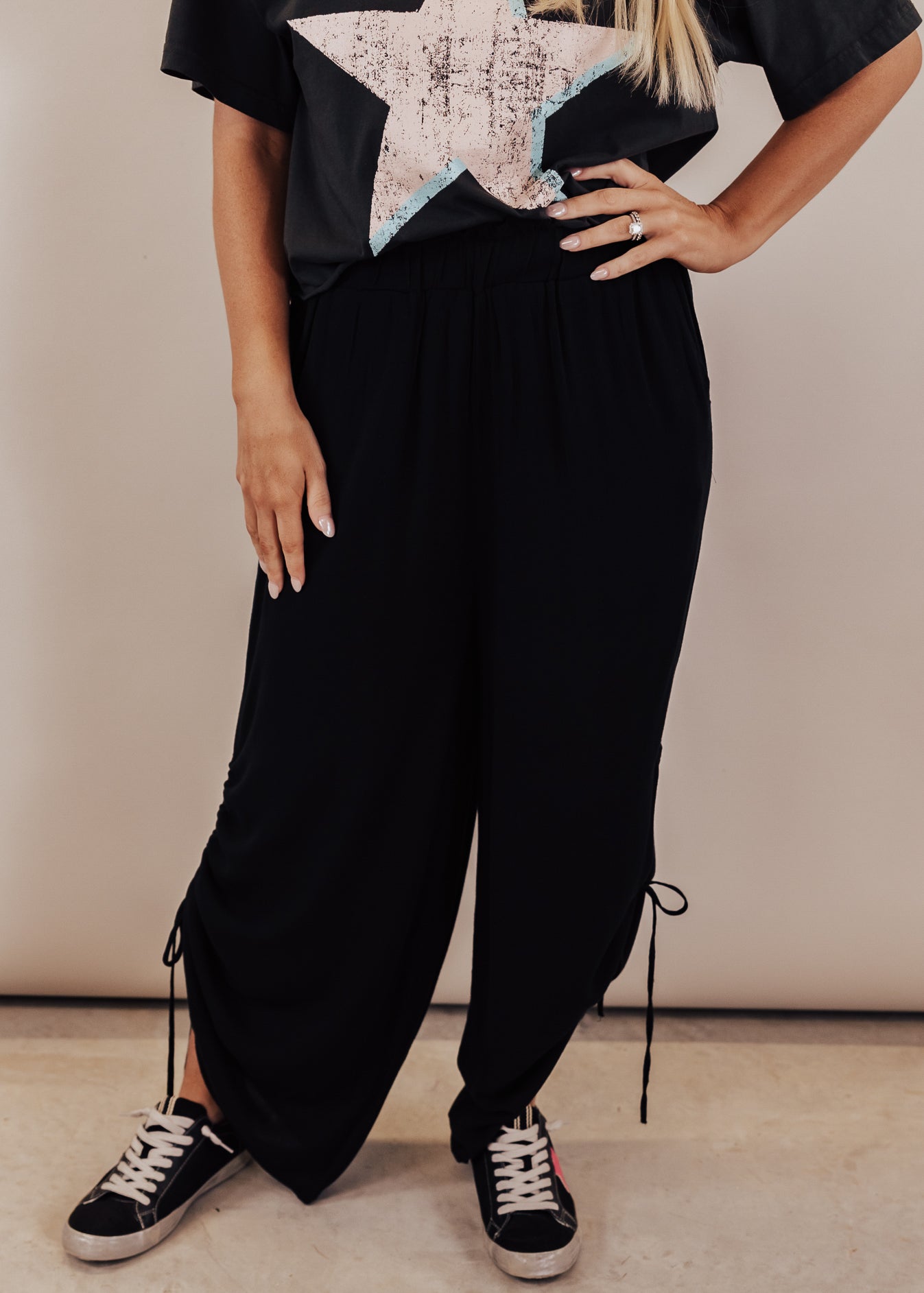 Side Cinch Pants (S-3X) *BLACK