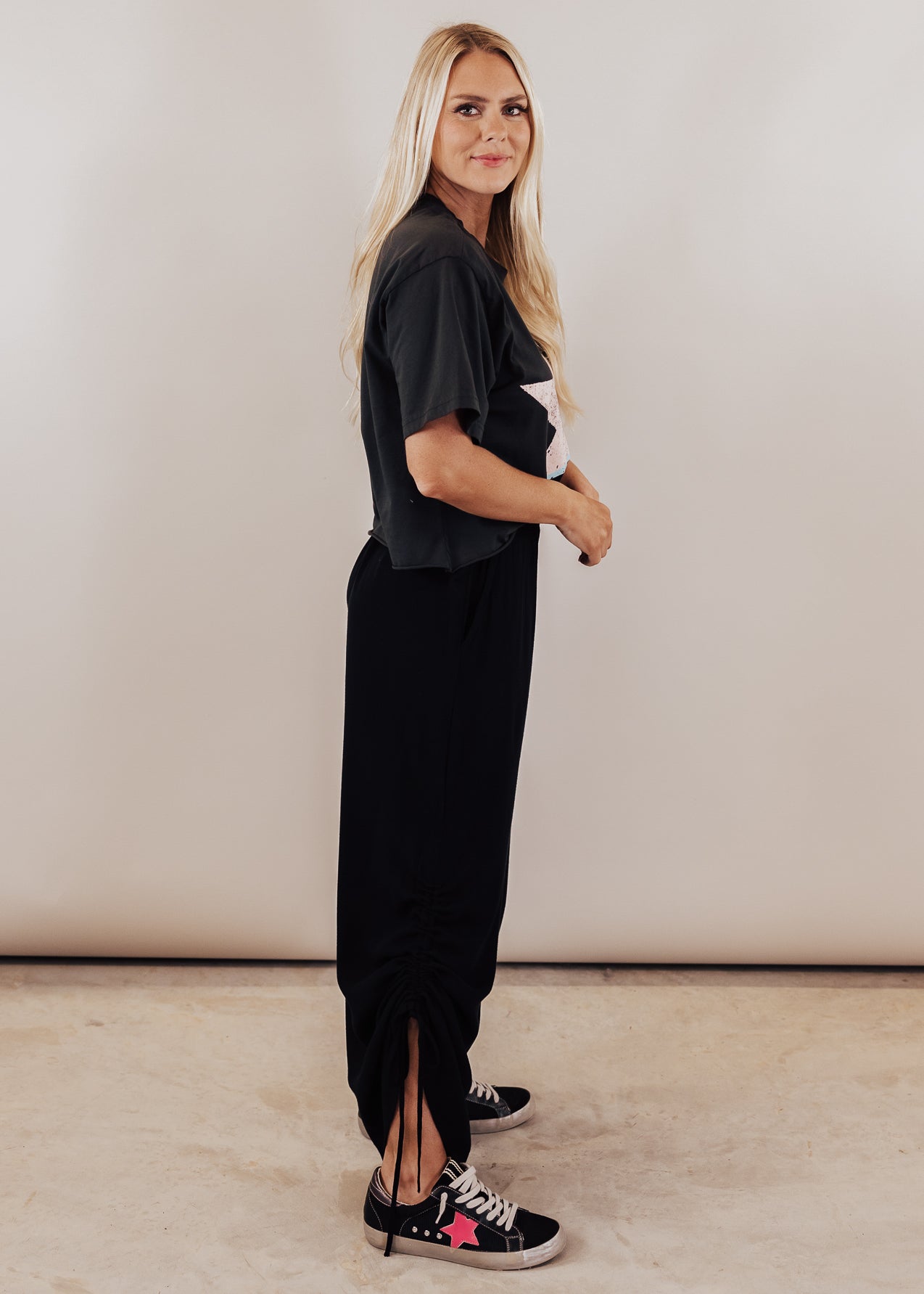 Side Cinch Pants (S-3X) *BLACK