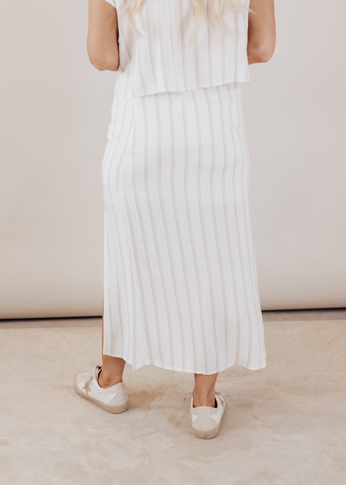 Ivory Stripe Skirt