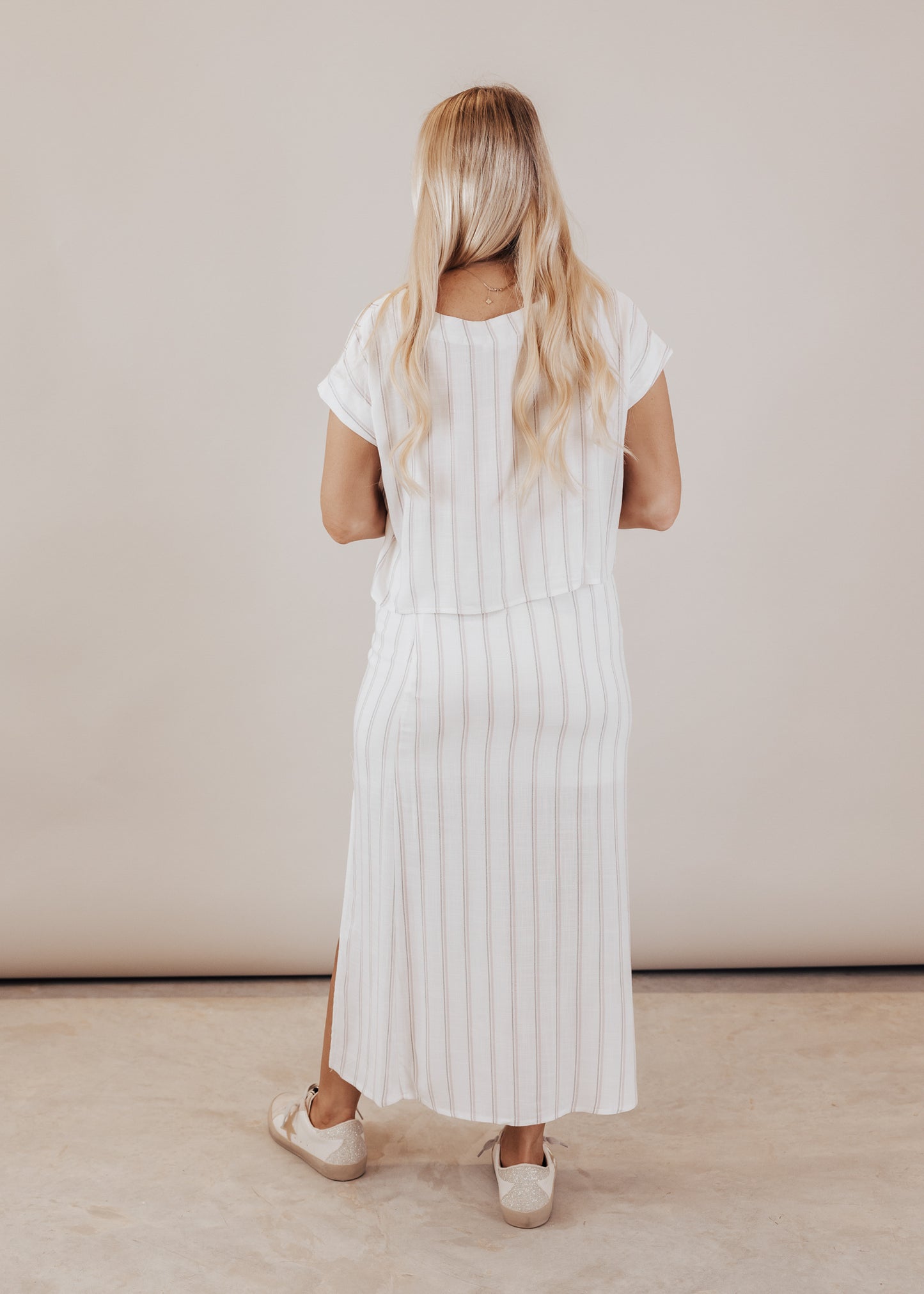 Ivory Stripe Skirt