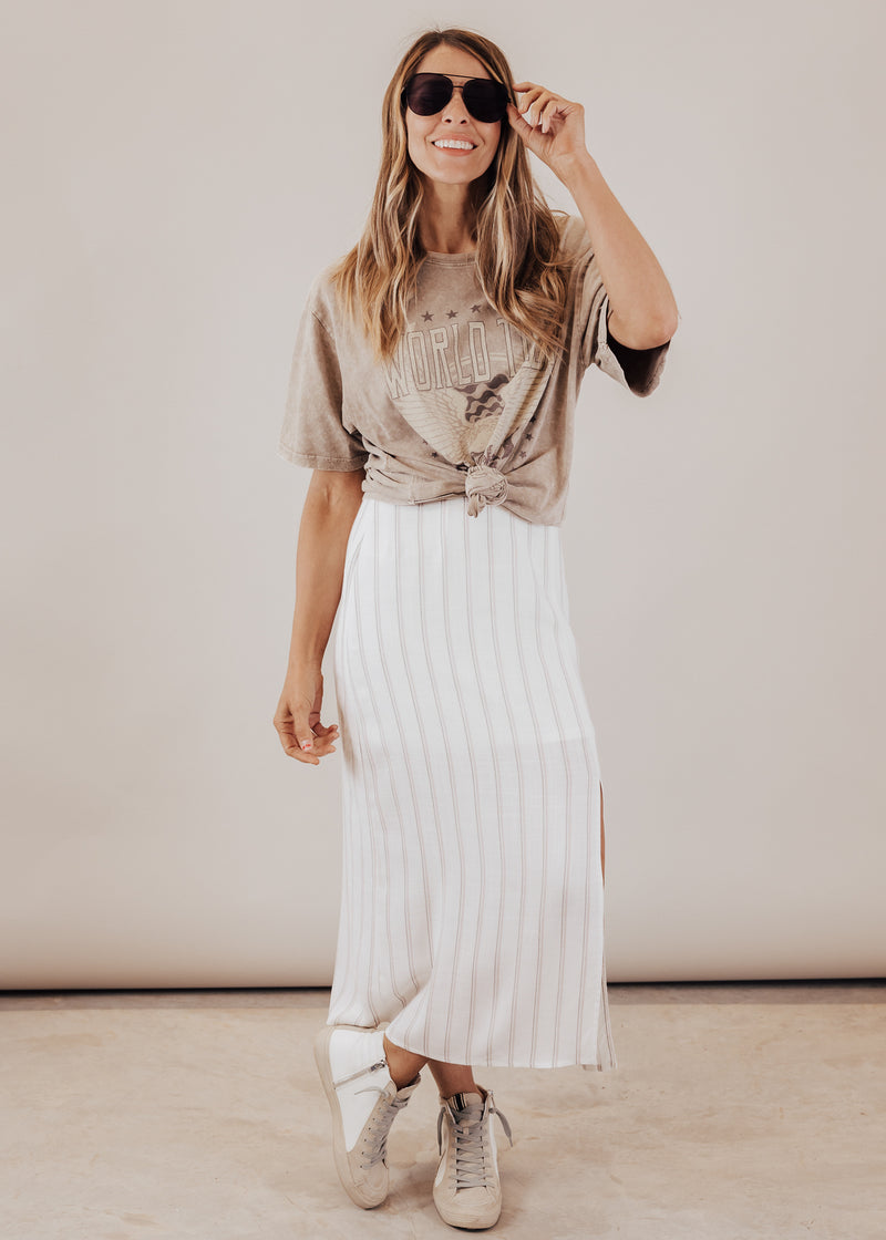 Ivory Stripe Skirt
