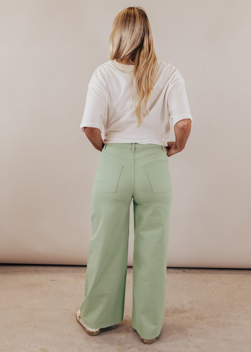 Women Printed Light Green Woven Viscose Lounge Pants