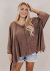 Oversized Sharkbite Top *MINERAL CHARCOAL/BROWN