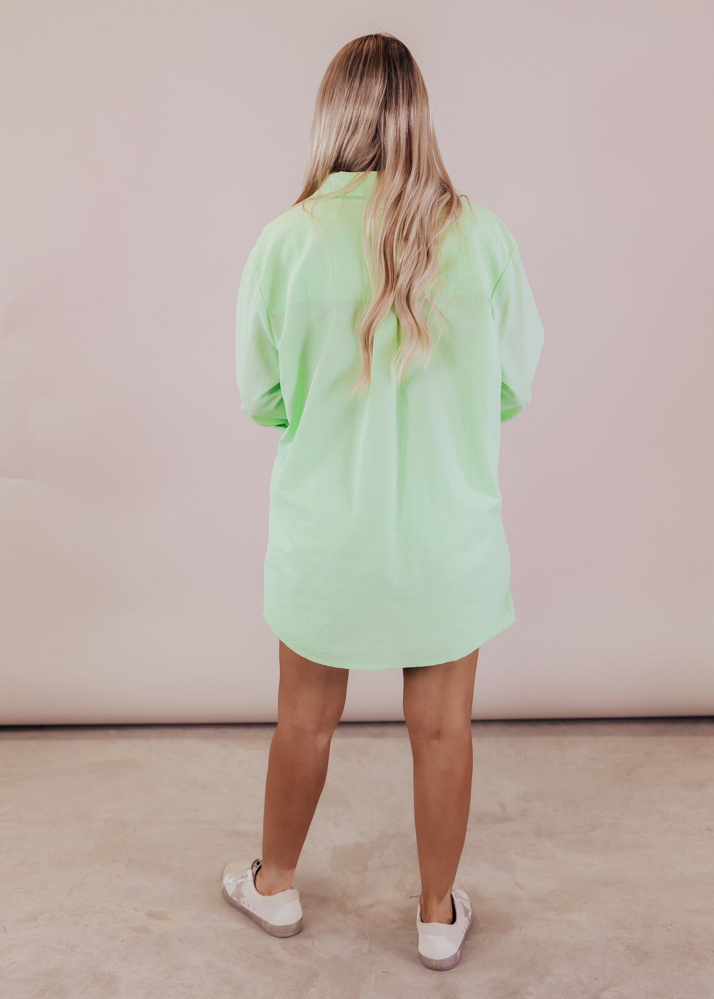 Cream Yoga June Button Down Top *LIME