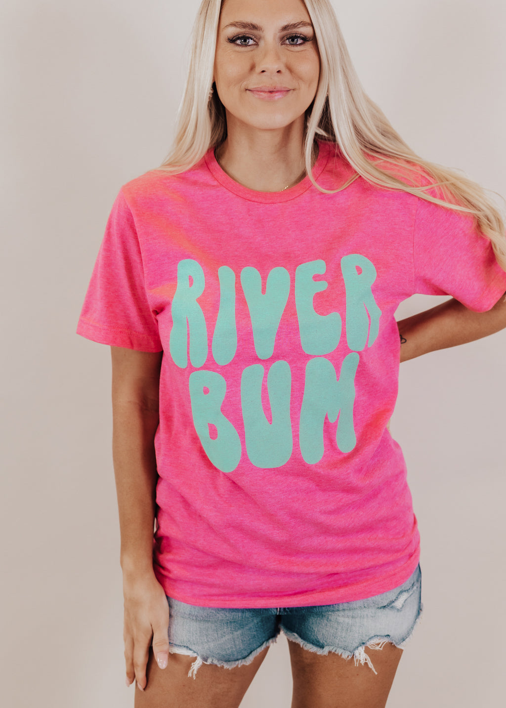 River Bum Tee *Pink (S-3X)