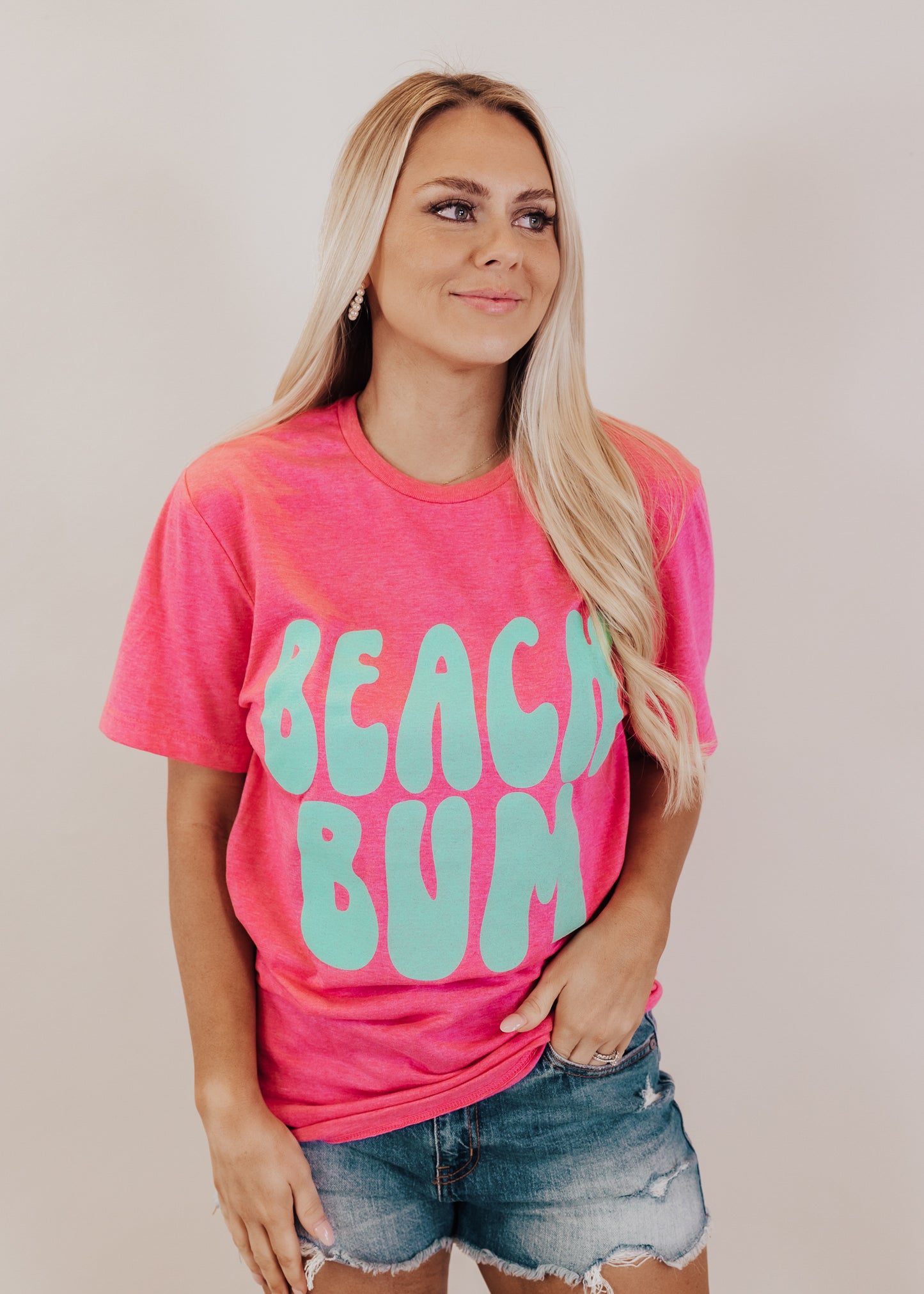 XL, 3X: Beach Bum Tee *Pink (S-3X)