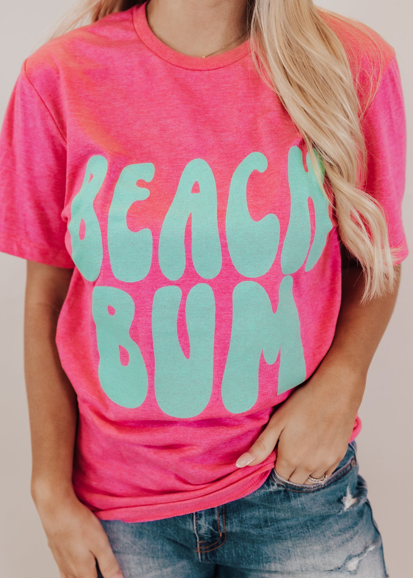XL, 3X: Beach Bum Tee *Pink (S-3X)