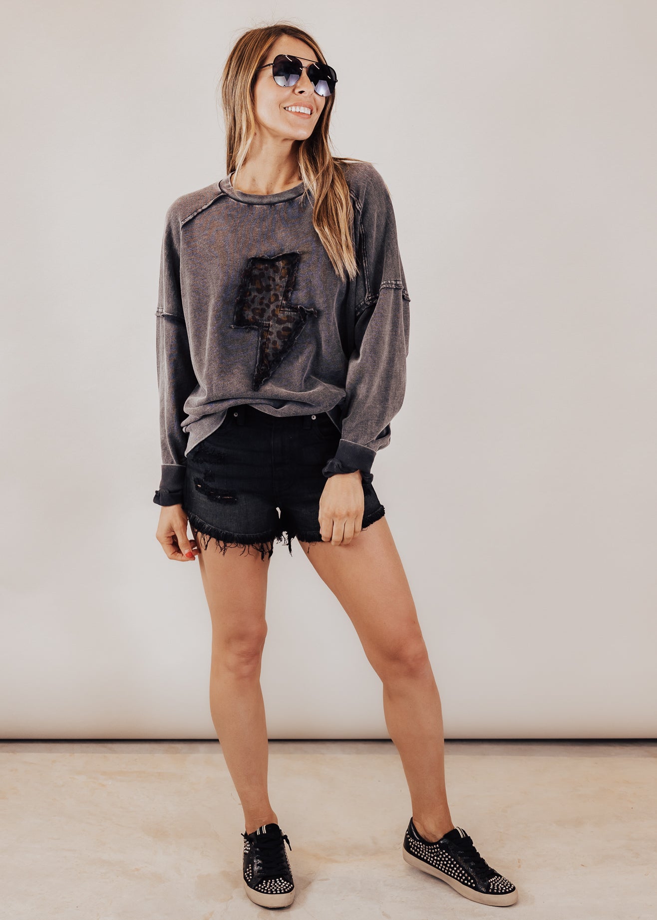 SIZE XS, S, 3X: Eunina Saxton Shorts (XS-3X) *BLACK WASH