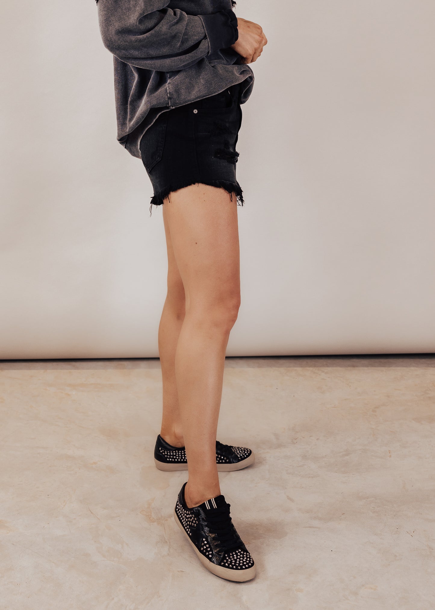 SIZE XS, S, 3X: Eunina Saxton Shorts (XS-3X) *BLACK WASH