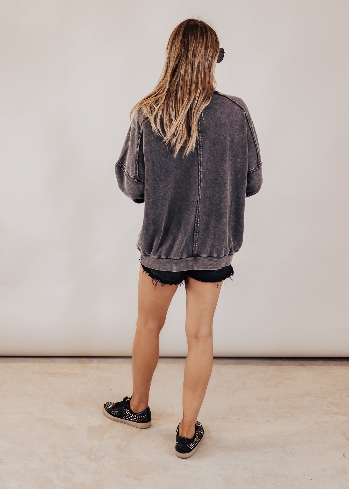 Charcoal Long Sleeve Bolt Top (S-3X)