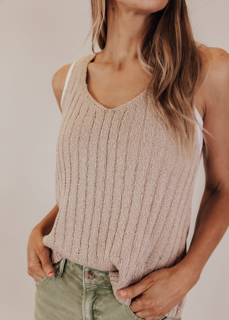 Mary Ann Knit Tank *TAUPE