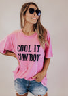SMALL: #55 Relaxed Cool It Cowboy Top *MINERAL PINK