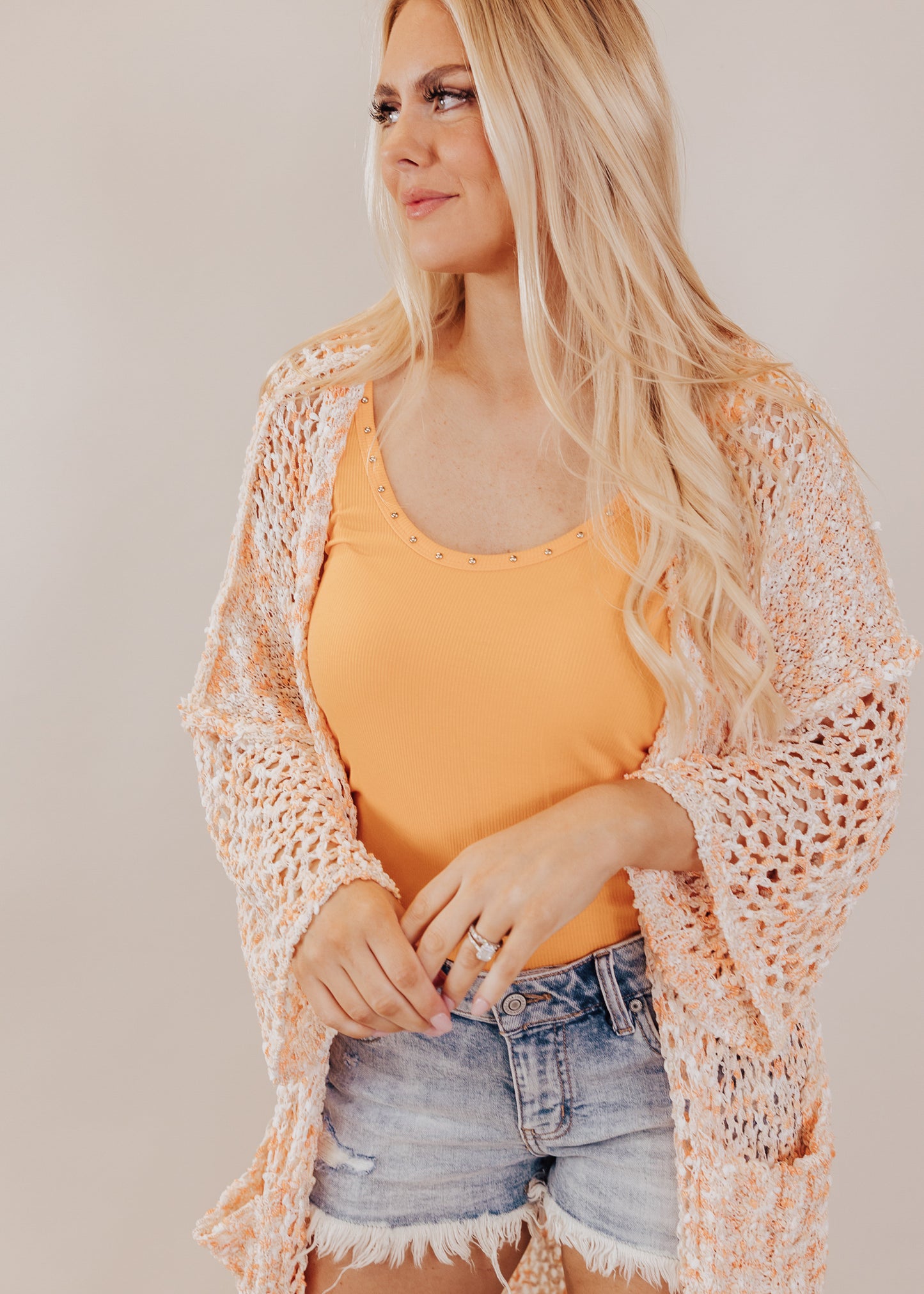 SMALL: Pol Stud Fitted Tank *MANGO