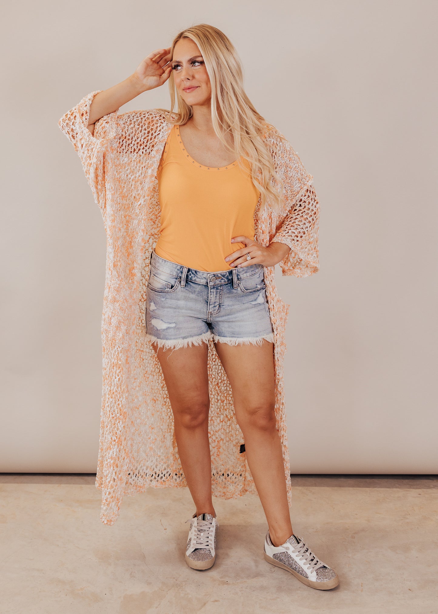 SMALL: Pol Stud Fitted Tank *MANGO