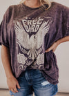 #54 Oversized Free Bird Distressed Top (CAN FIT XL) *MINERAL BLACK