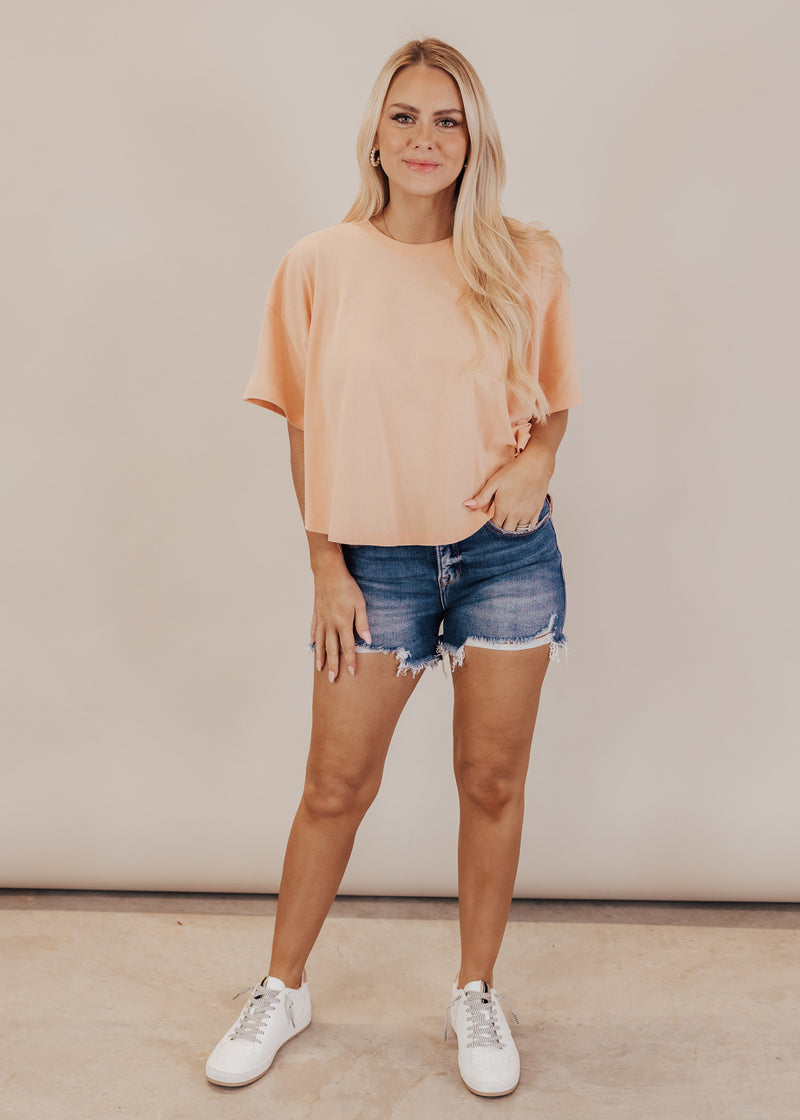 Mona Rounded Crop Top *PEACH