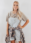 Relaxed Corded Overalls *GREY MINT