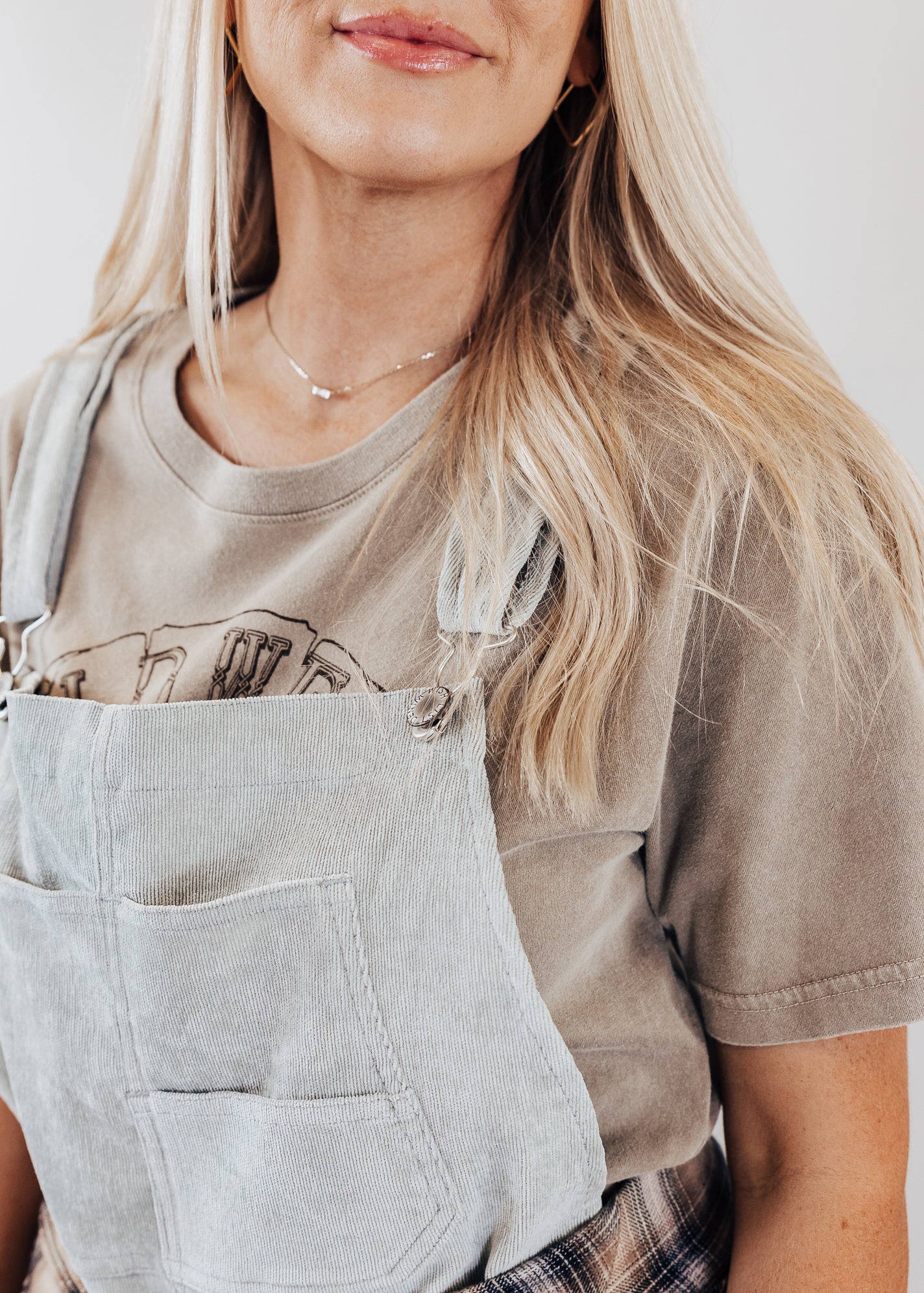 Relaxed Corded Overalls *GREY MINT