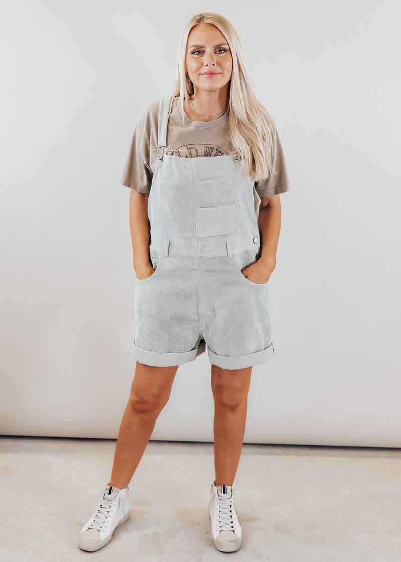 Relaxed Corded Overalls *GREY MINT