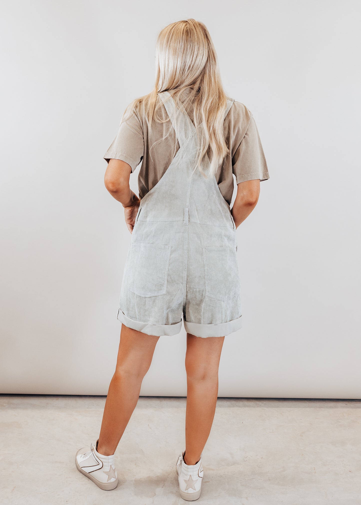 Relaxed Corded Overalls *GREY MINT