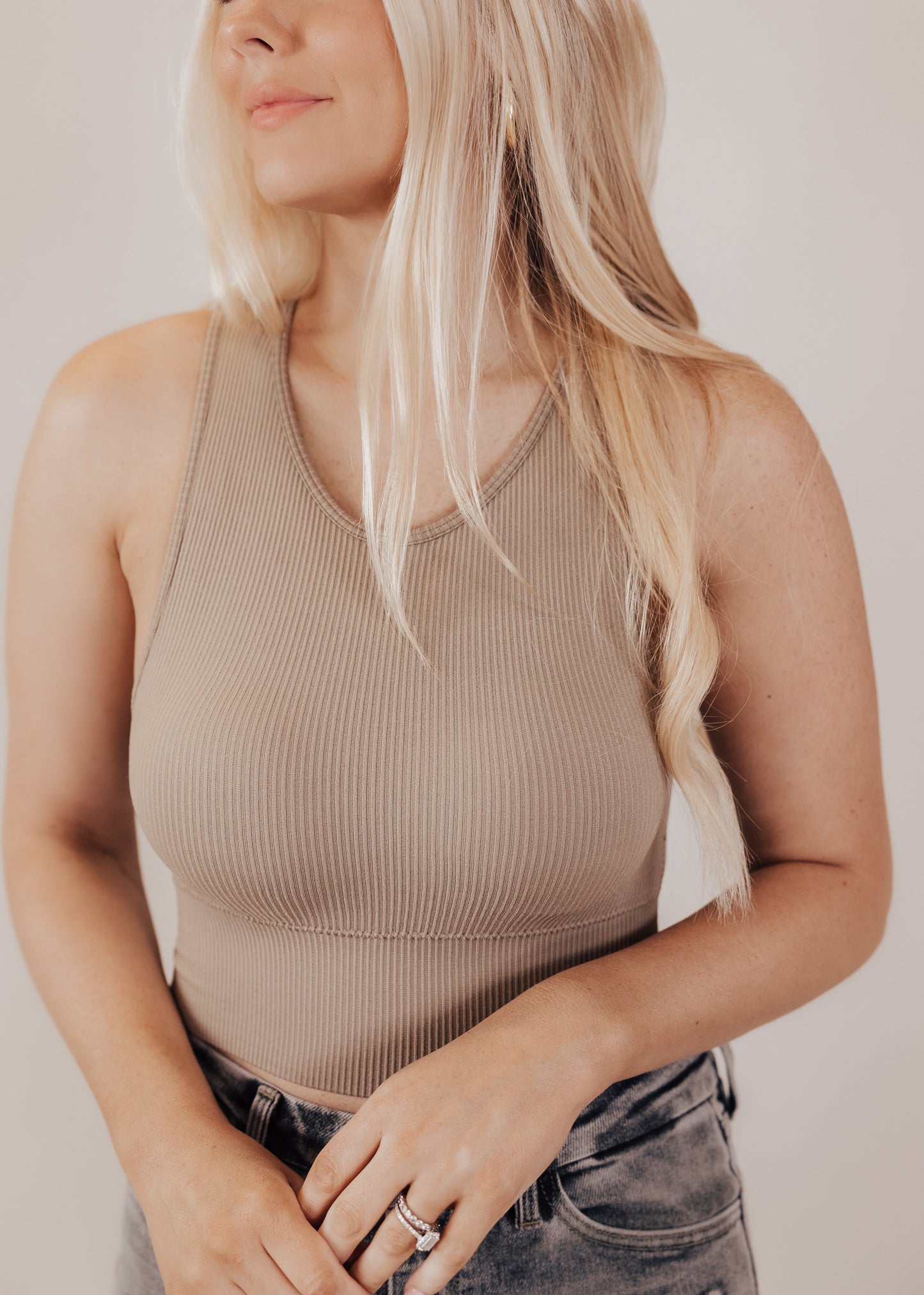 SMALL: Halter Crop Bralette *MOCHA
