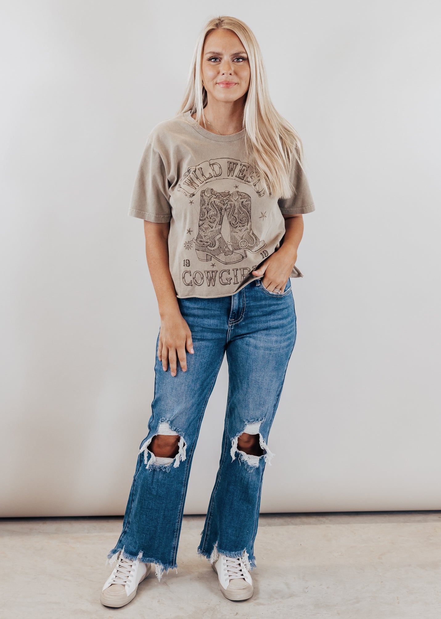 #83 Wild West Crop Top *MOCHA