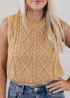 Cable Knit Crop Top *MUSTARD