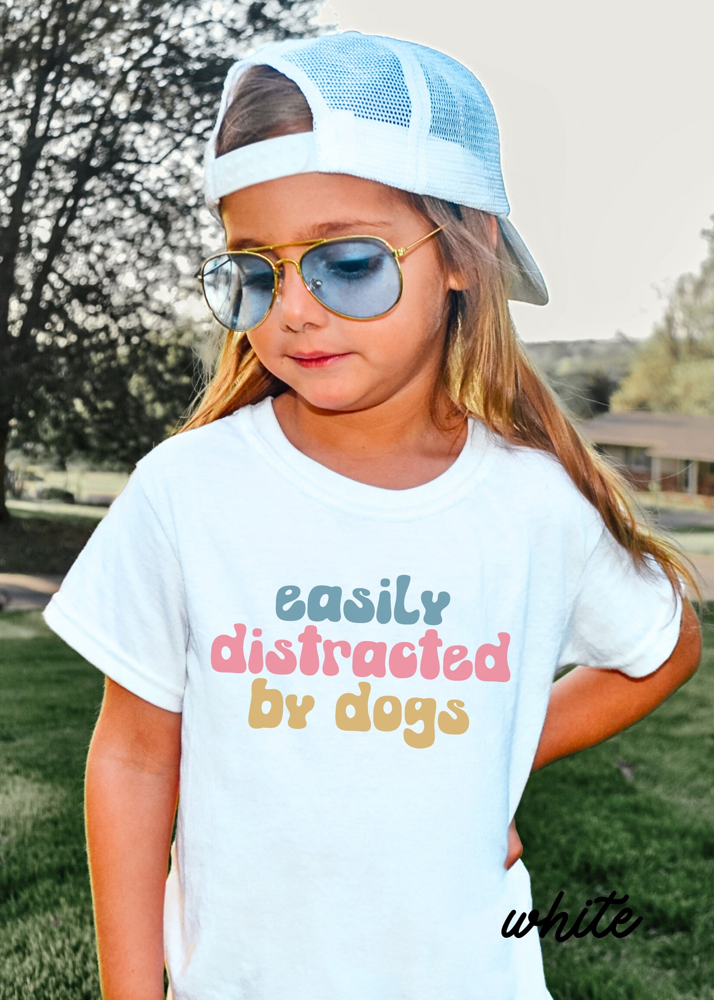 *Youth Easily Distracted by Dogs Tee *4 Colors (S-XL)