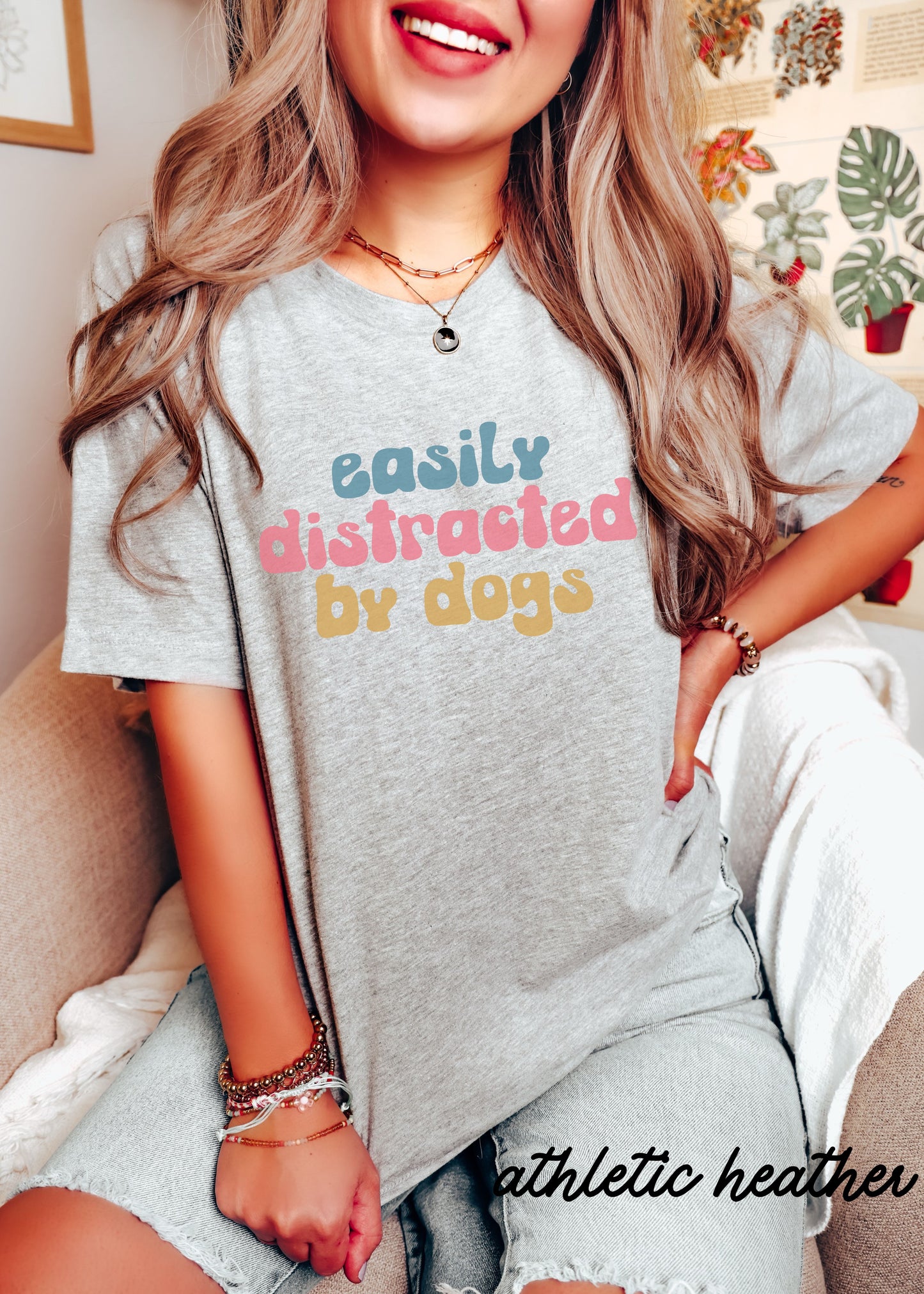 *Youth Easily Distracted by Dogs Tee *4 Colors (S-XL)