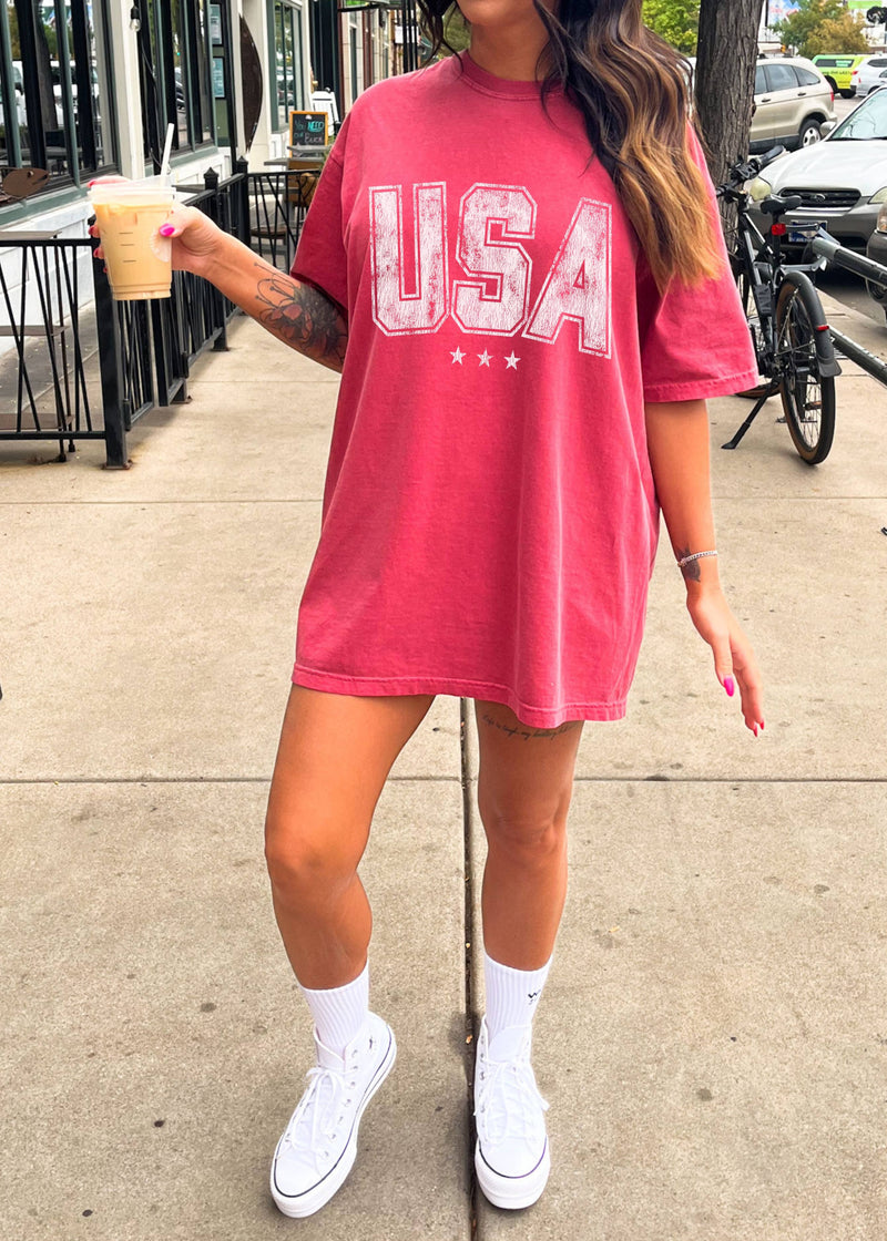 PRE-ORDER: USA Star Tee *6 Colors (S-3X)