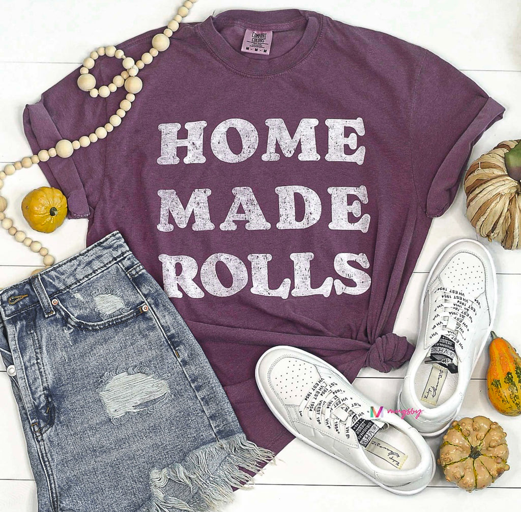 PRE-ORDER: Home Made Rolls Tee (S-3X) *Berry