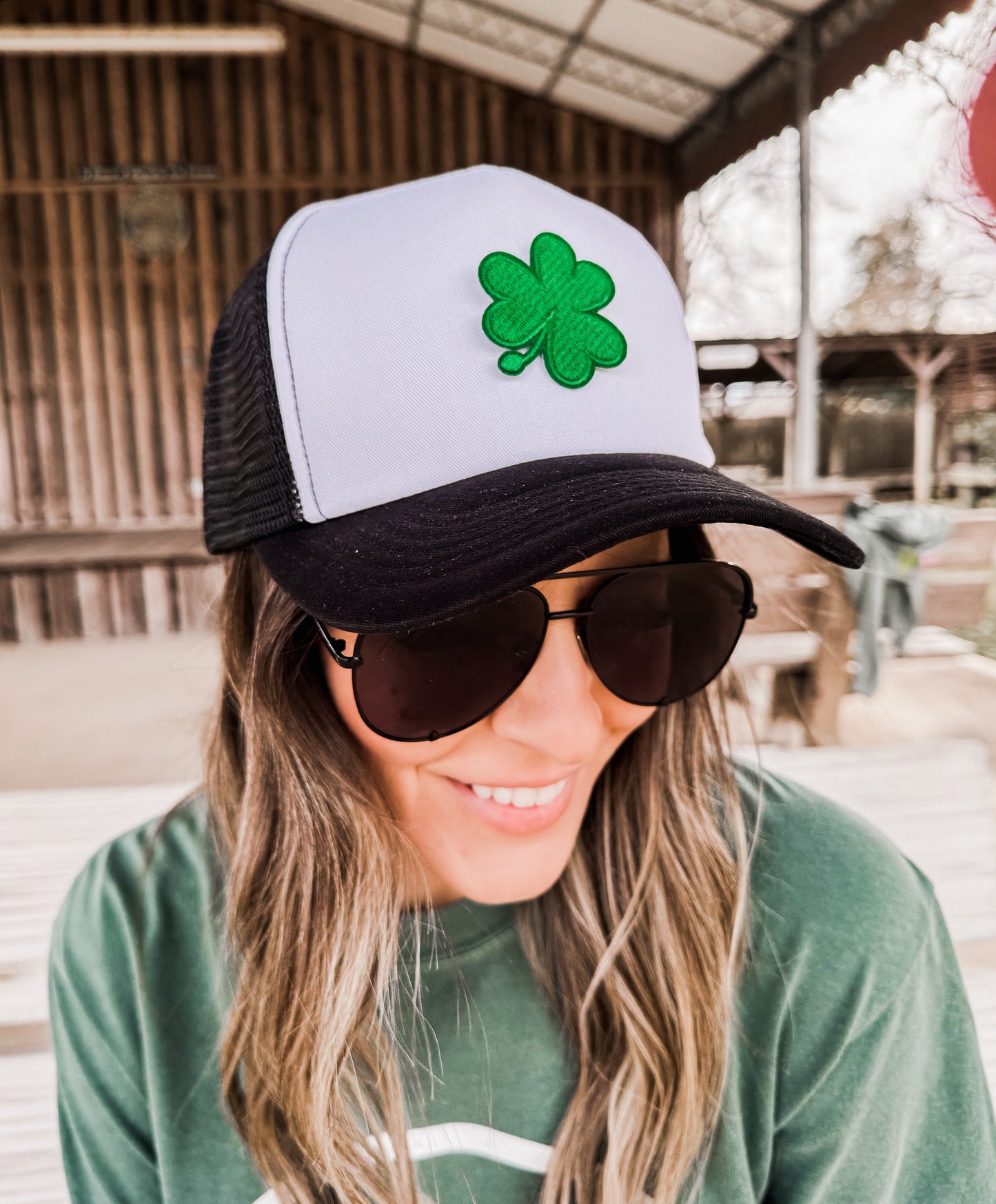 Shamrock Patch Trucker Hat *3 COLORS