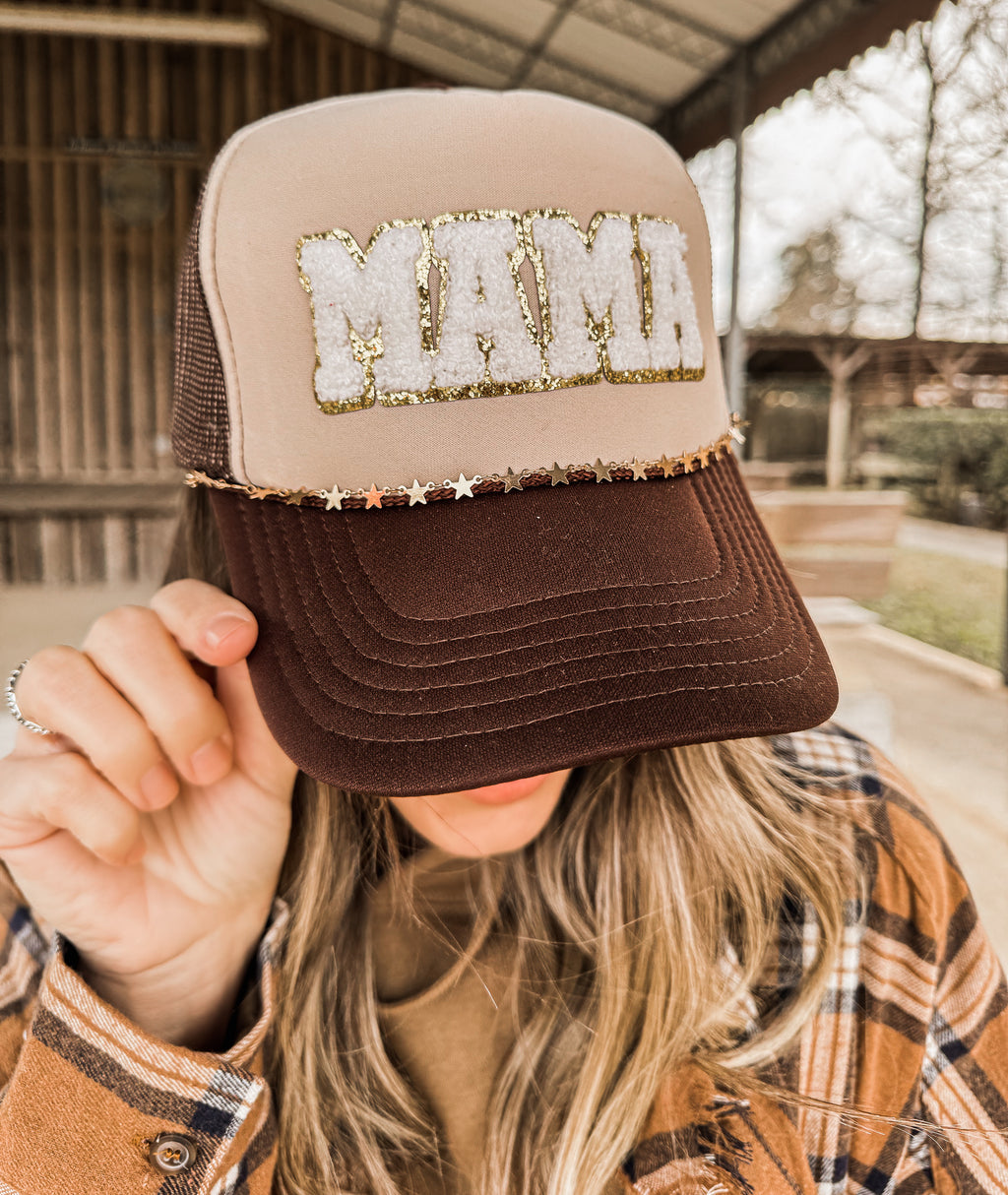 MAMA Patch Trucker Hat *Brown/Tan