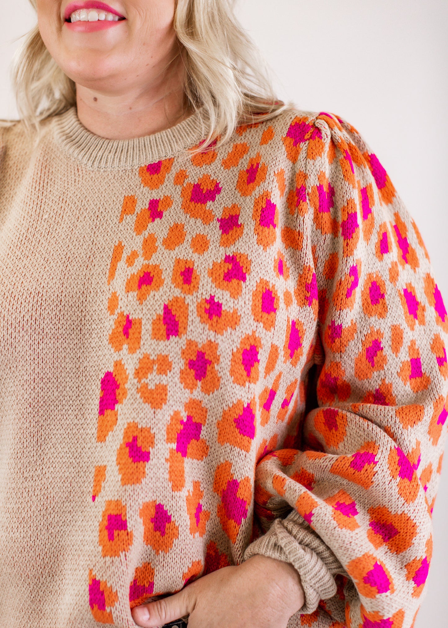 Colorful Taupe Leopard Sweater (S-3X)