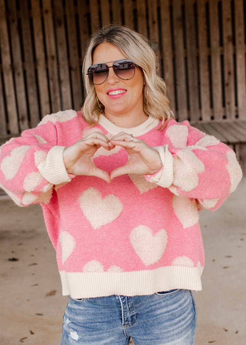 Heart Sweater (S-XL) *PINK