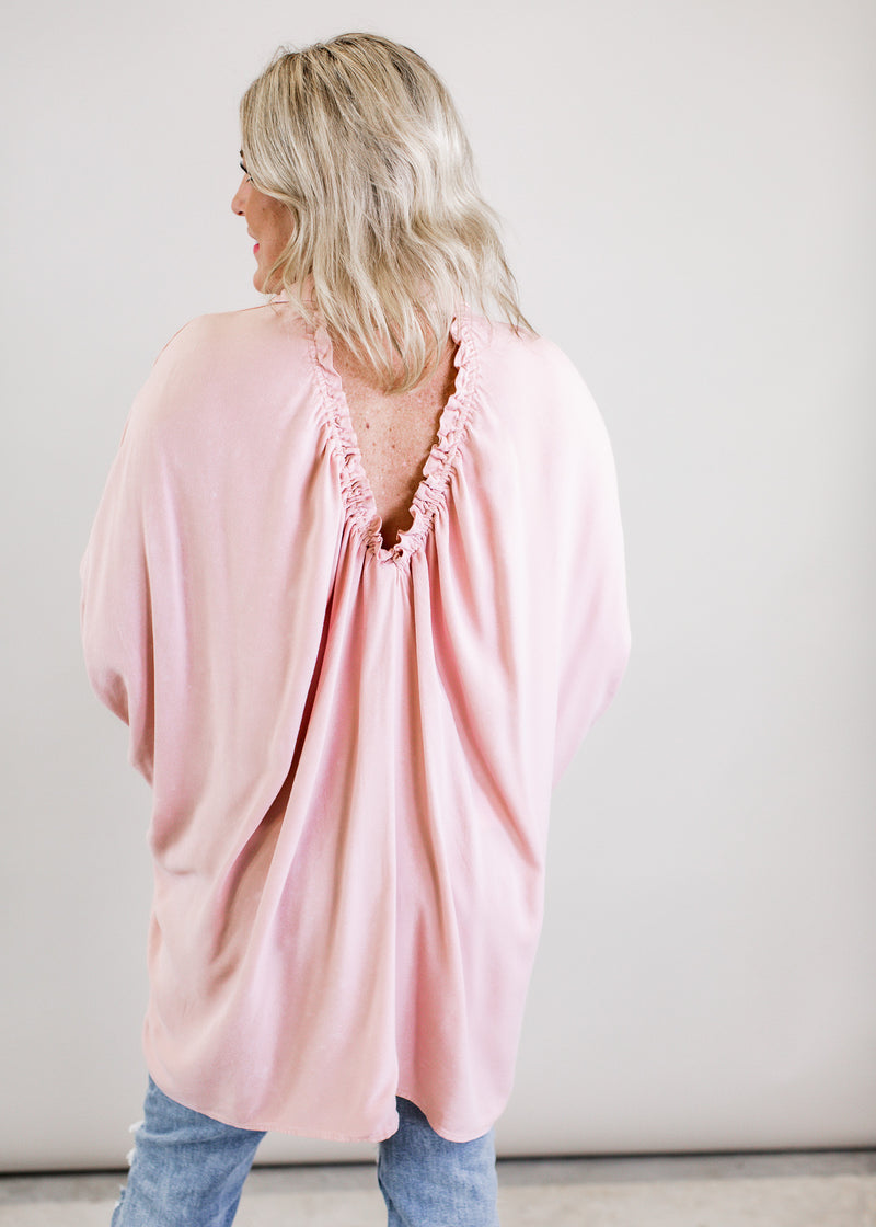 Oversized Hardin Dolman Button down (CAN FIT 1X) *BLUSH PINK