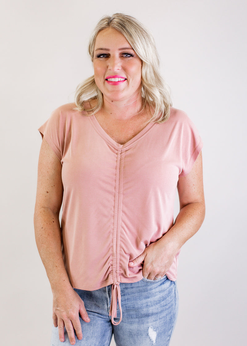 Front Ruched Top *ROSE