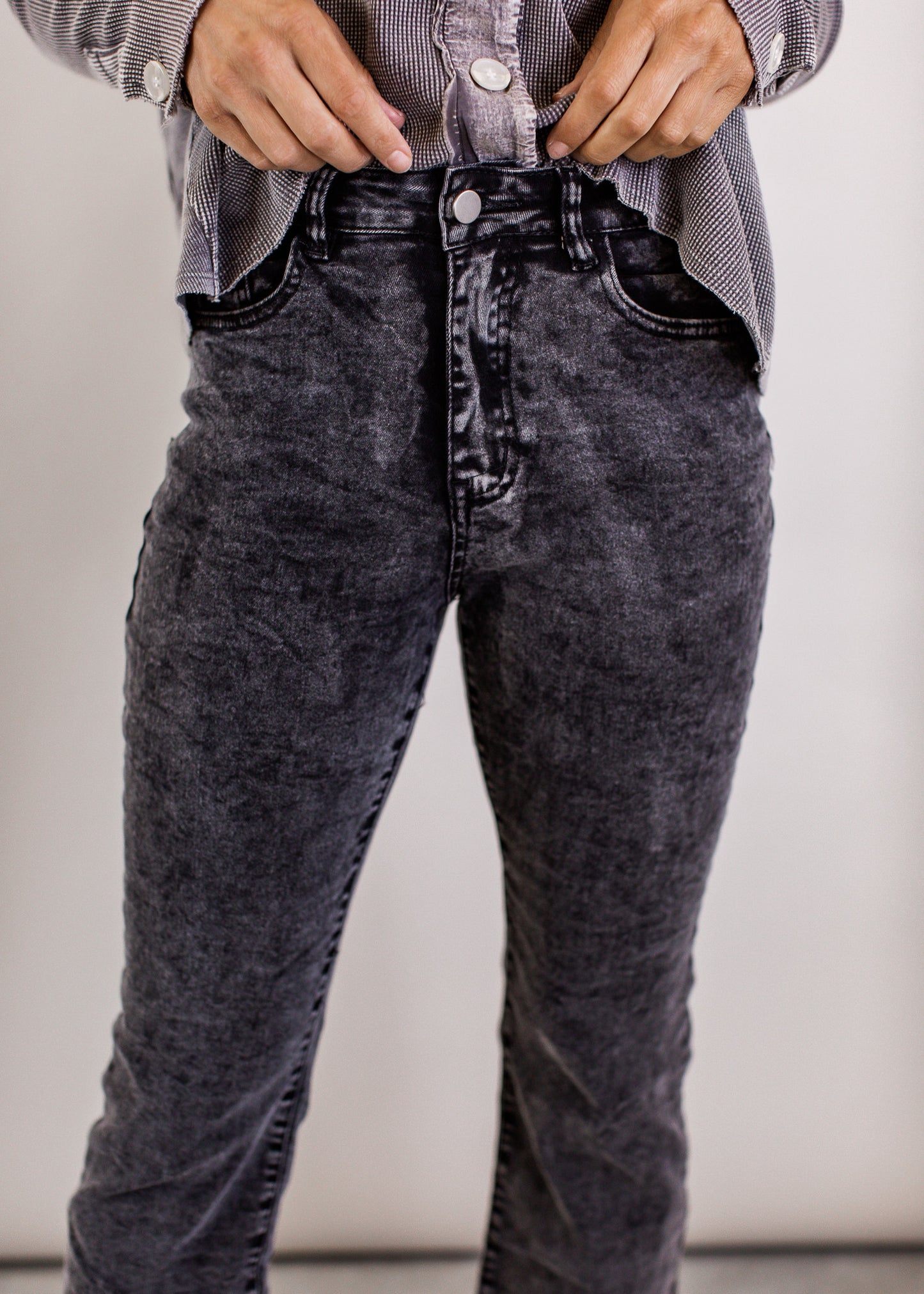 2X & 3X: Acid Wash Black Pants (S-3X)