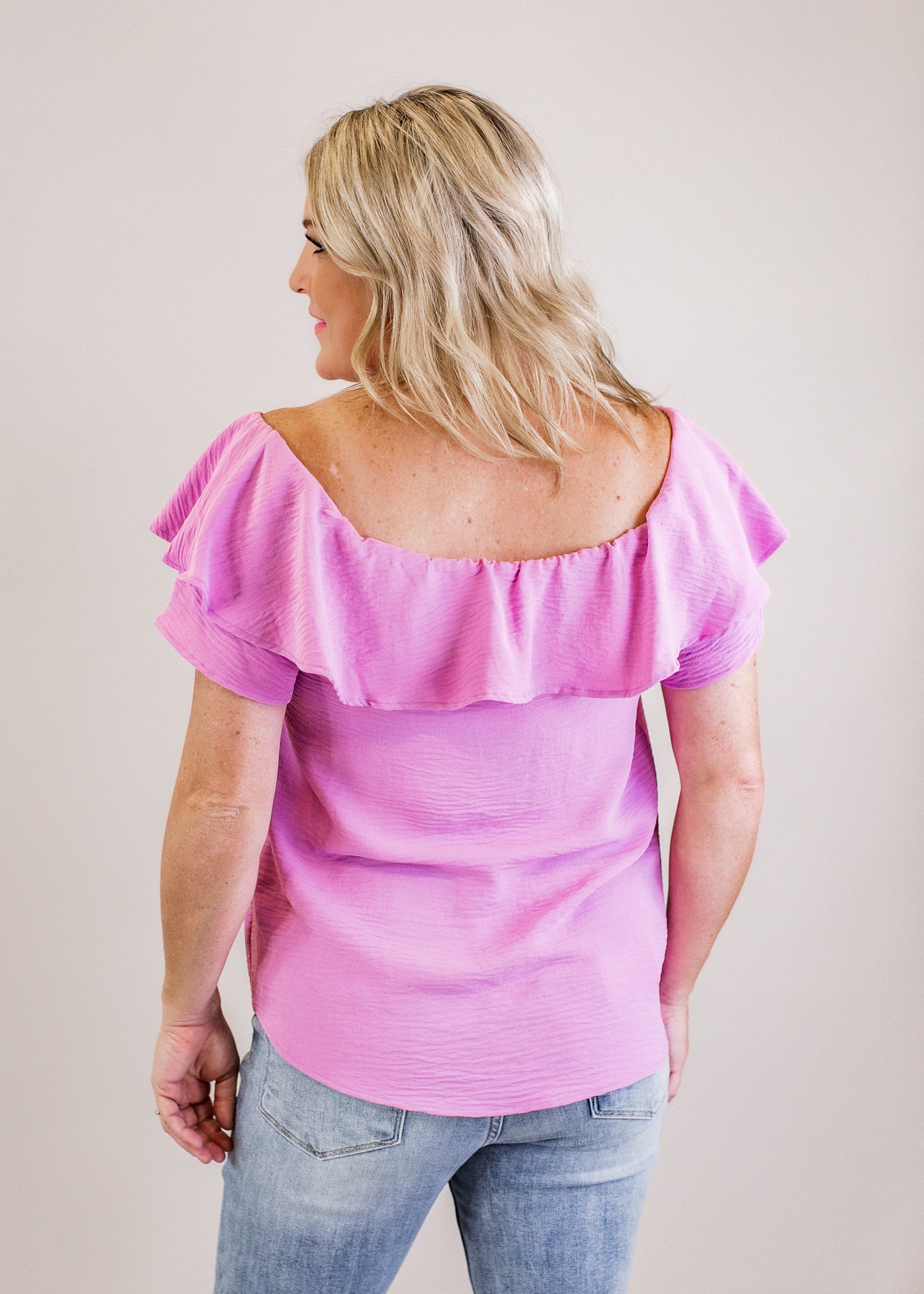 Ruffle Top Crinkle Blouse *LAVENDER