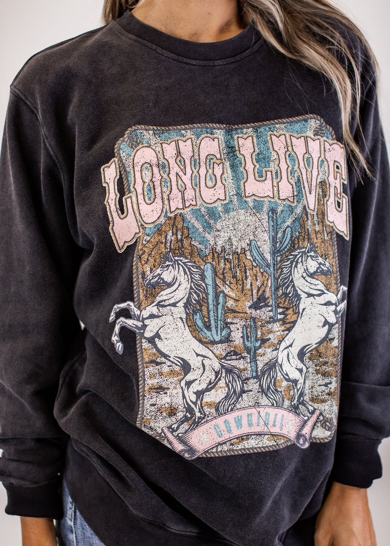 #100 Long Live Cowgirls Sweatshirt *VINTAGE BLACK